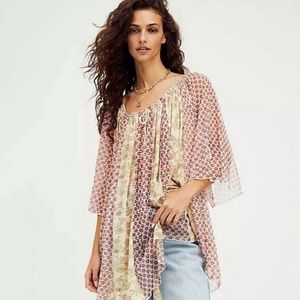 Free People Women's Because I Love You Tunic Top Sunshine Combo XS